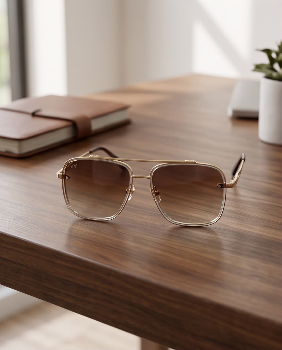 2H #19 Gold-Brown Sunglasses
