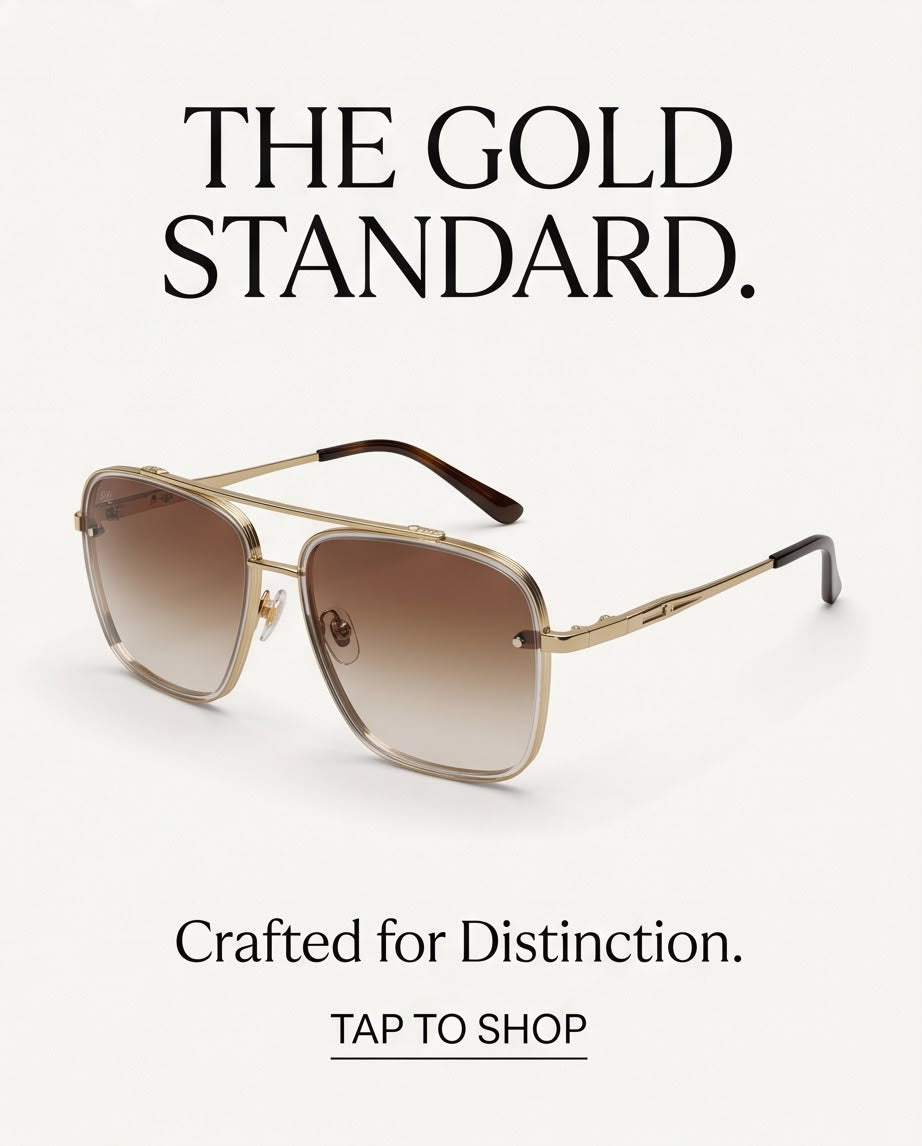2H #19 Gold-Brown Sunglasses