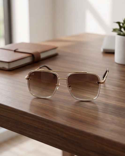 2H #19 Gold-Brown Sunglasses