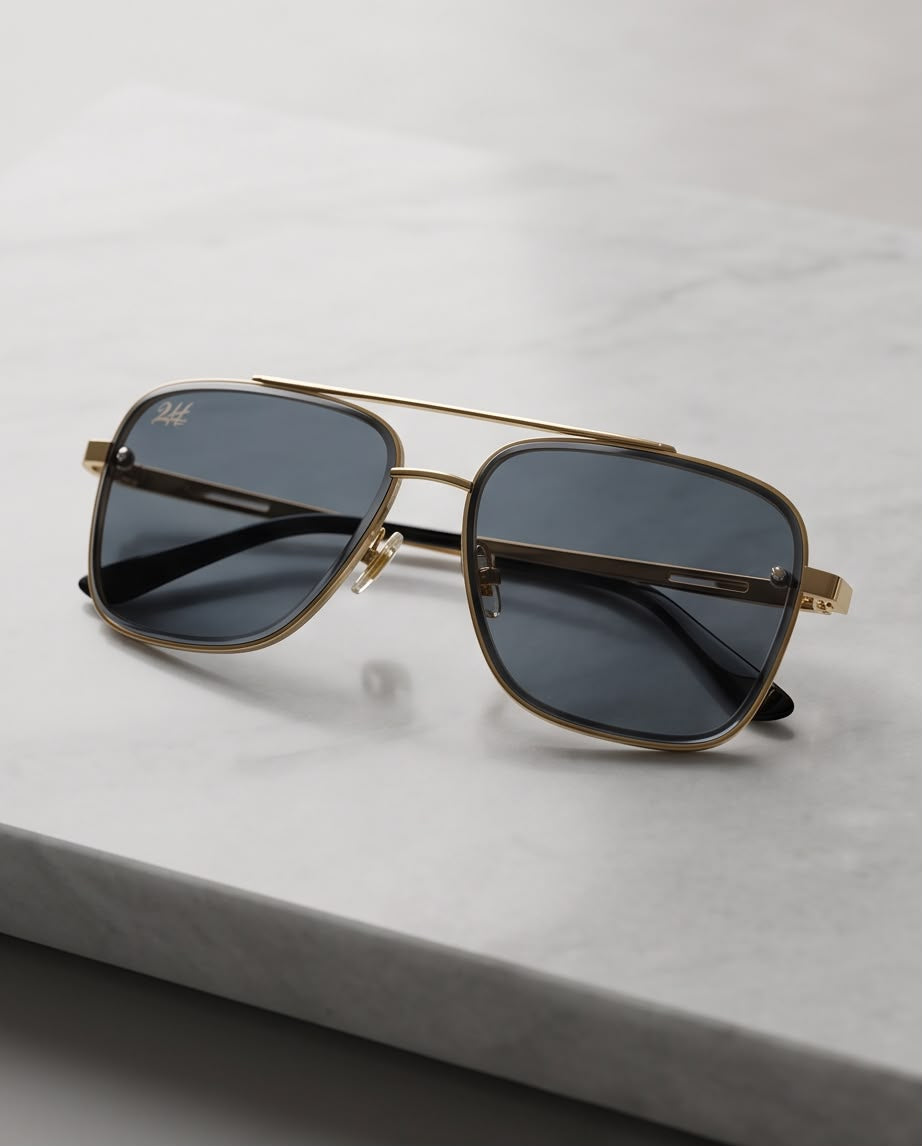 2H #19 Gold-Black Sunglasses