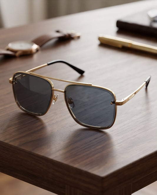 2H #19 Gold-Black Sunglasses