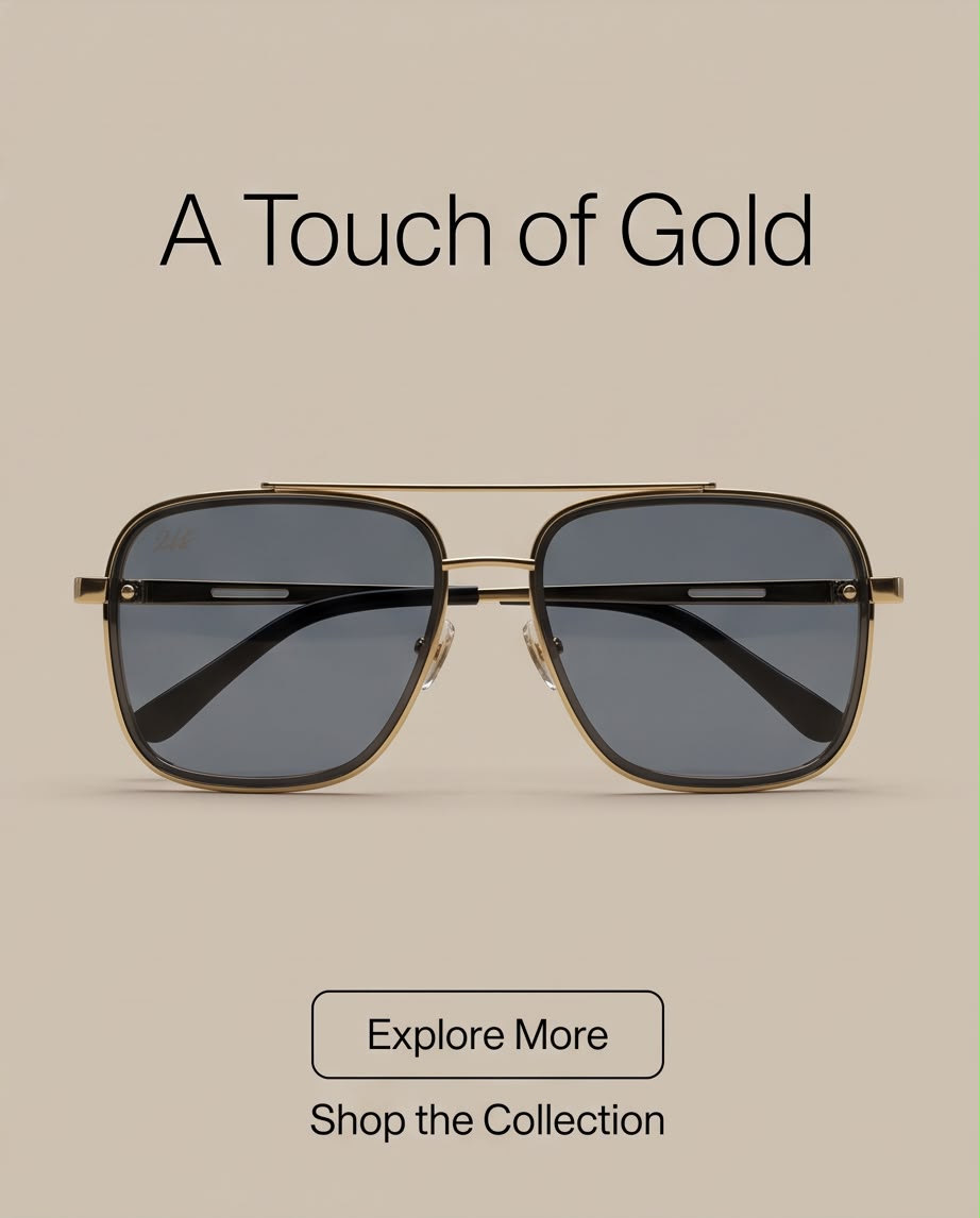 2H #19 Gold-Black Sunglasses