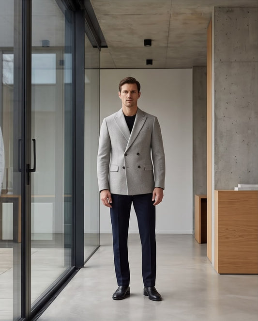 2H #281025 Gray Double Breasted Blazer