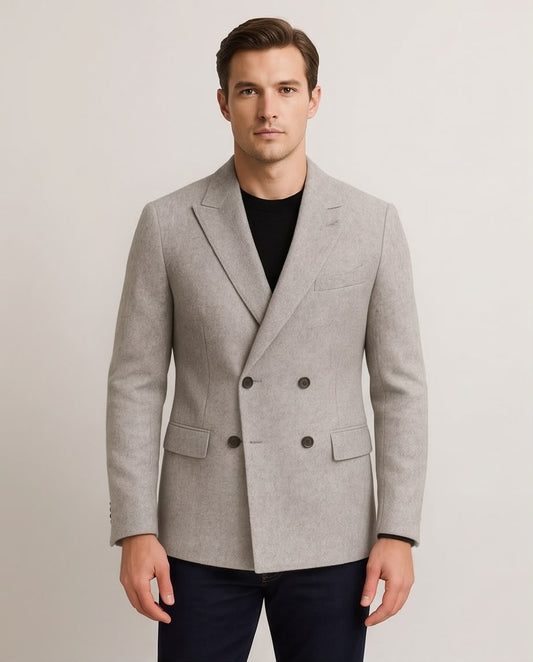 2H #281025 Gray Double Breasted Blazer