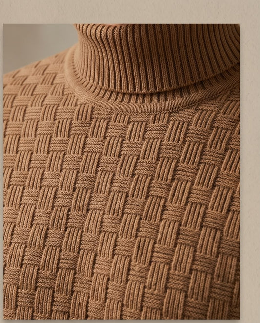 2H #462 Camel Turtle Neck Knitted Sweater