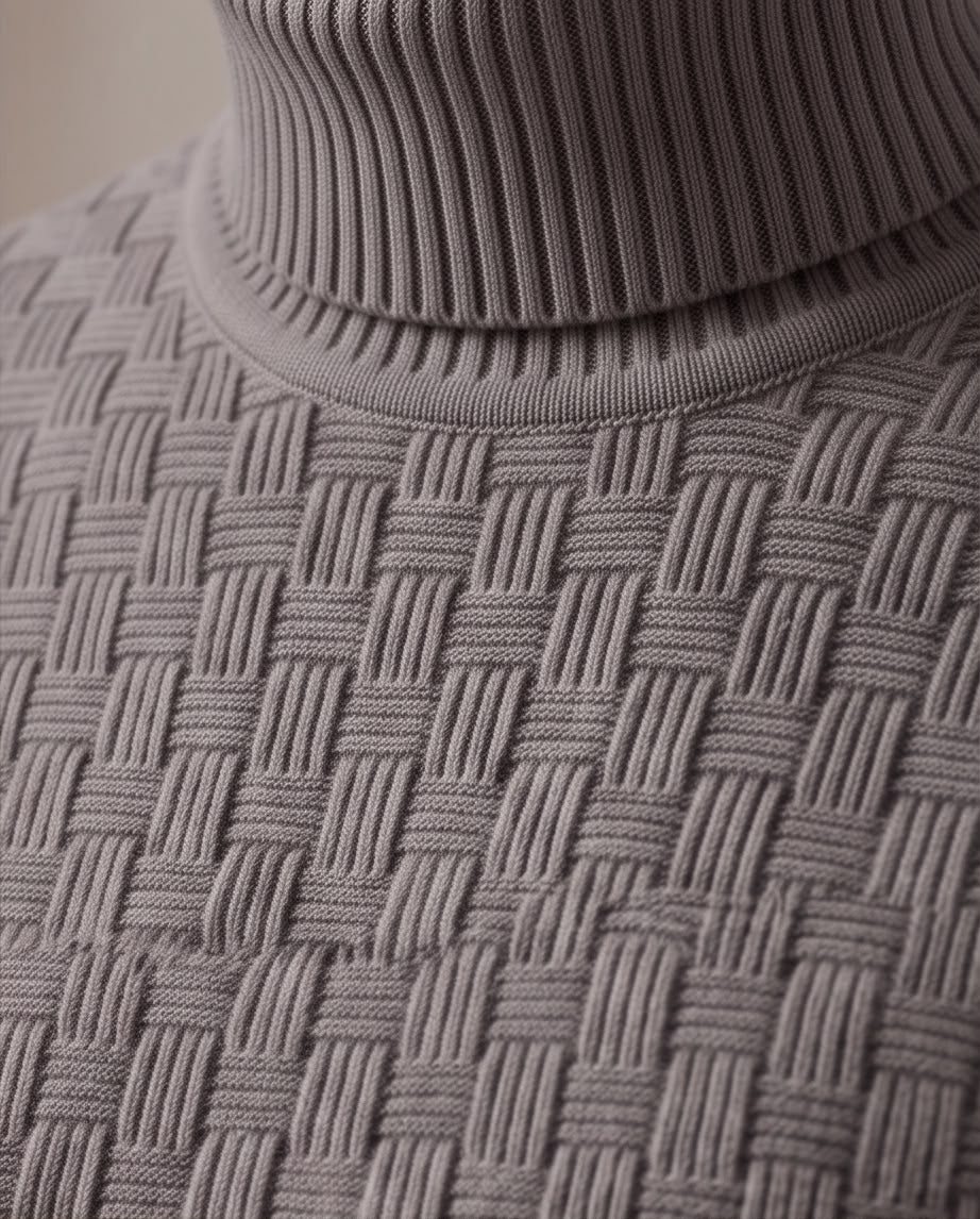 2H #462 Gray Turtle Neck Knitted Sweater