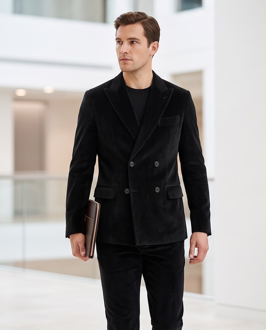 2H #281025 Black Double Breasted Blazer