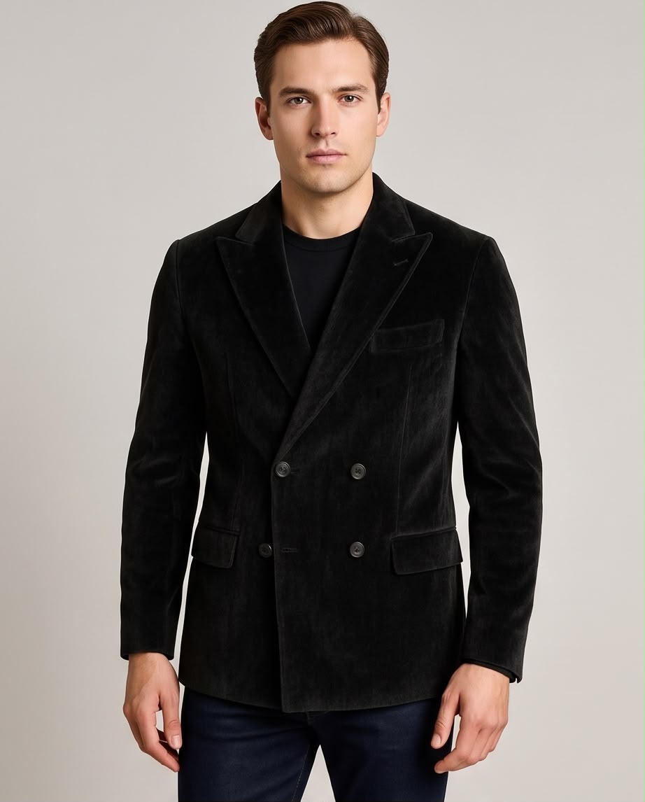 2H #281025 Black Double Breasted Blazer