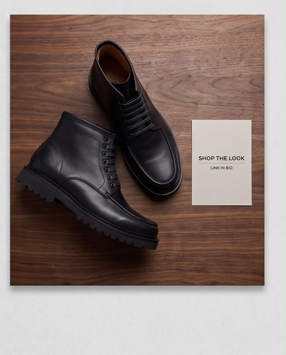 2H #2Y06-2001-8160 Black Leather Boot