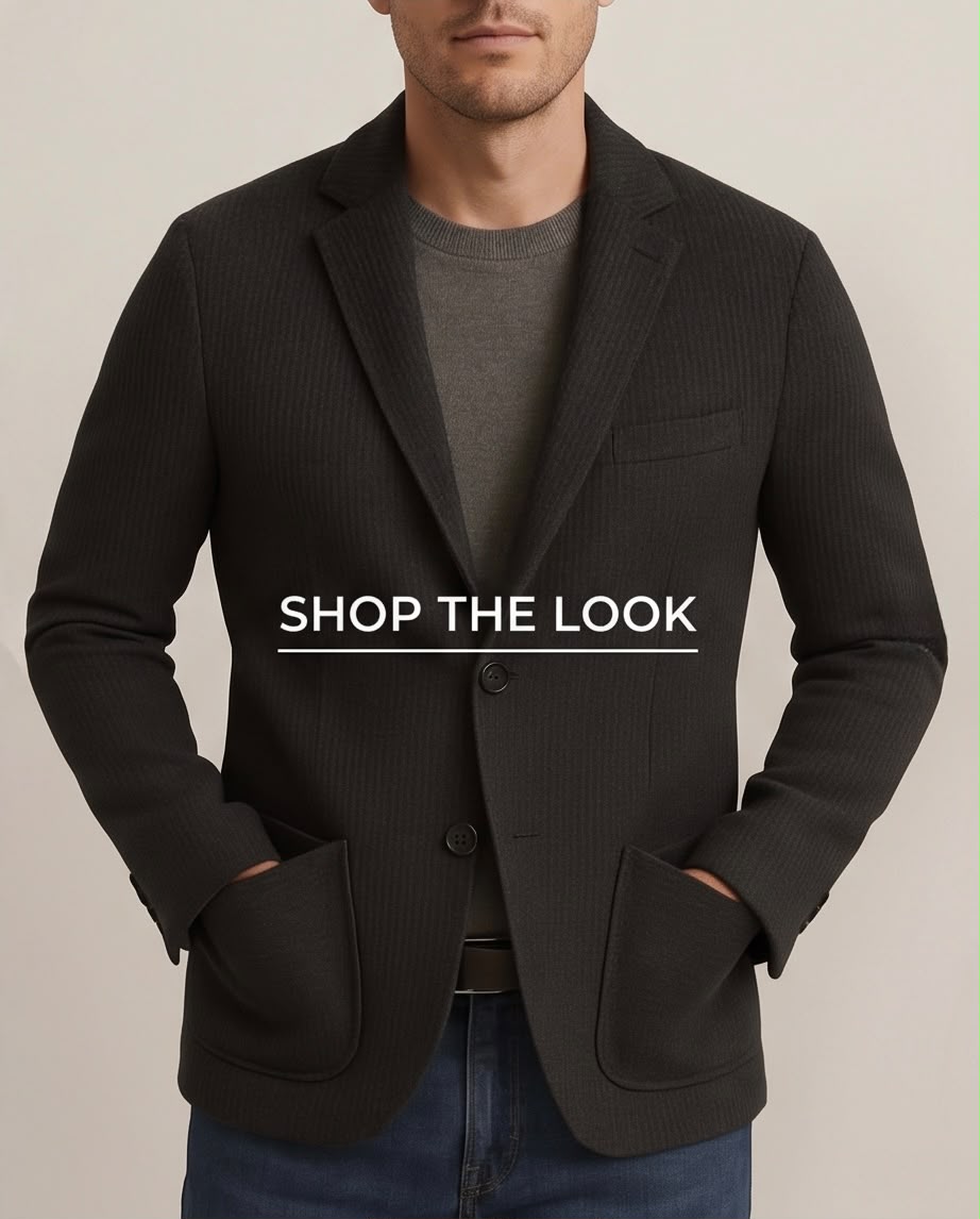 2H #291025 Black Knitted Blazer
