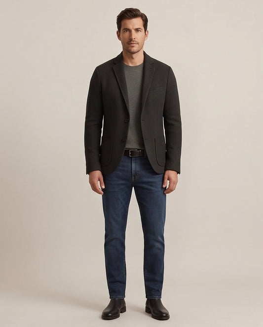 2H #291025 Black Knitted Blazer