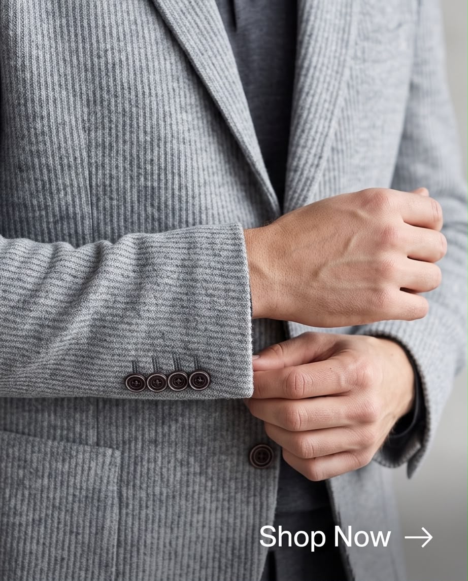 2H #291025 Gray Knitted Blazer