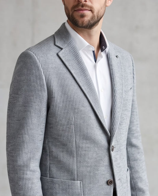 2H #291025 Gray Knitted Blazer