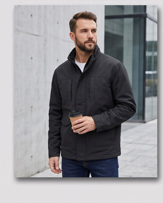2H #88068 Black stand up collar casual jacket