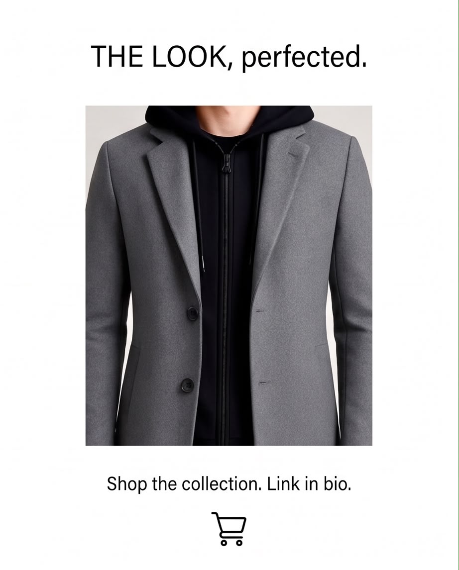 2H #1909 Gray Coat Jacket