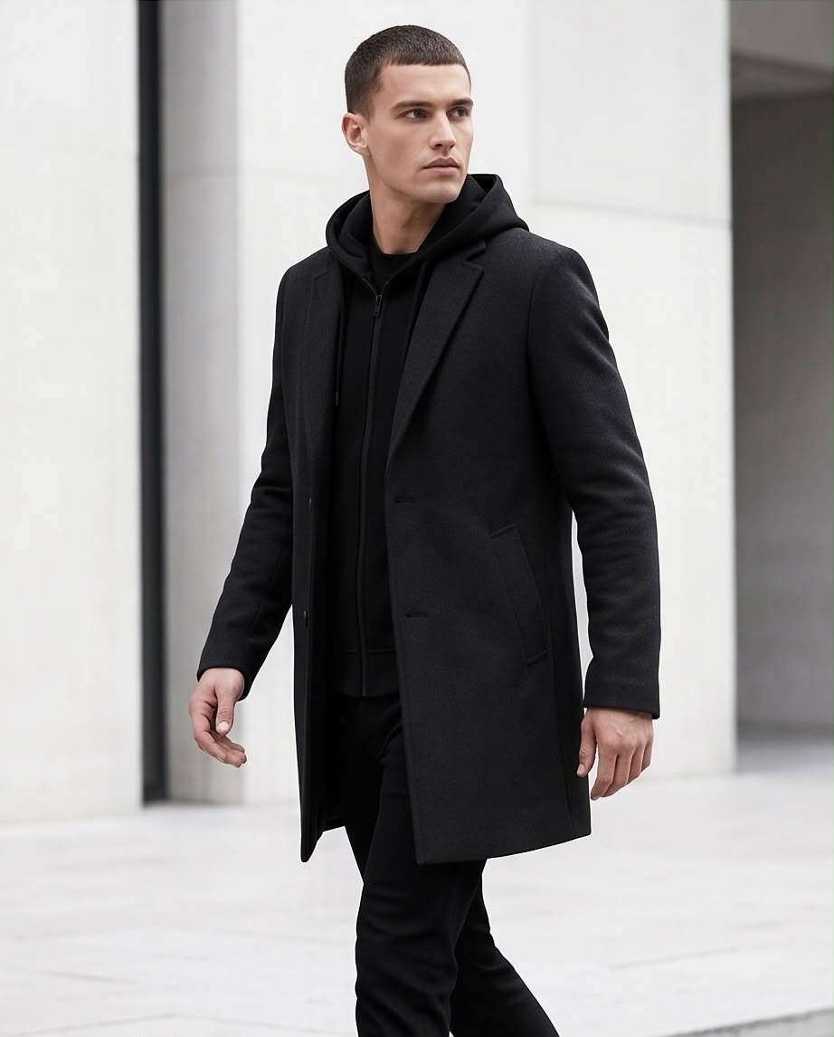 2H #1909 Black Coat Jacket