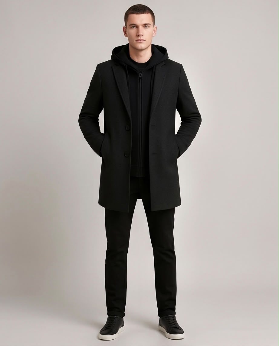 2H #1909 Black Coat Jacket