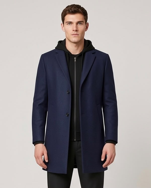2H Navy Coat Jacket