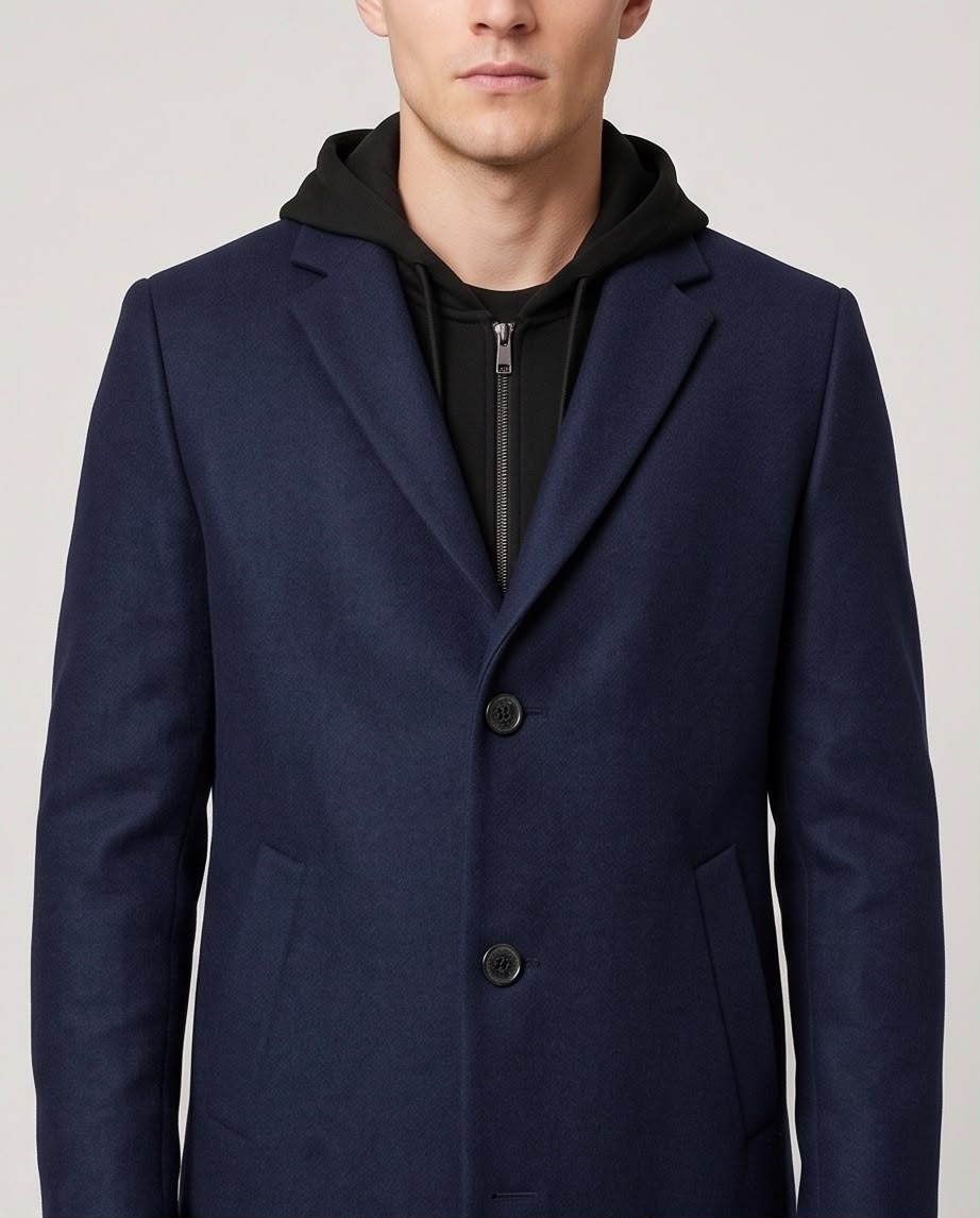 2H Navy Coat Jacket