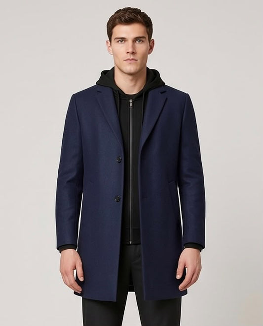 2H Navy Coat Jacket