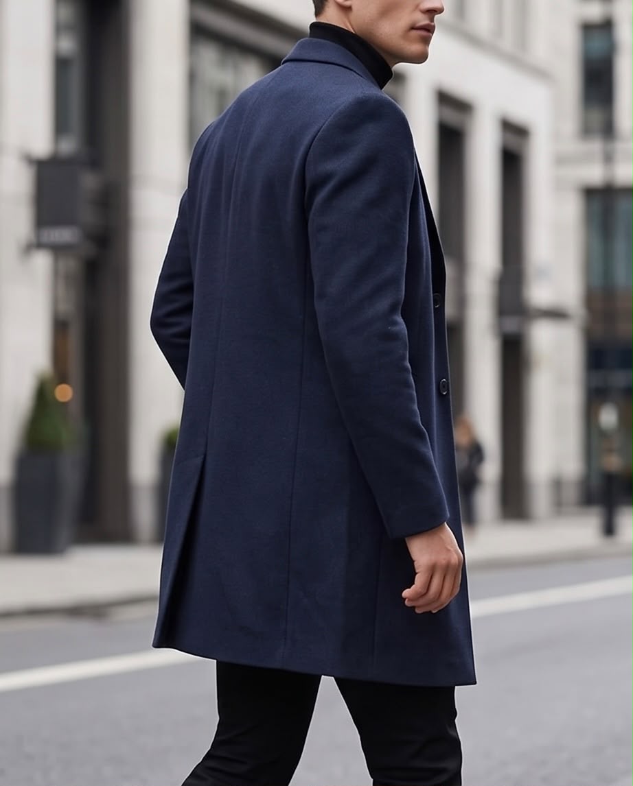 2H Navy Coat Jacket