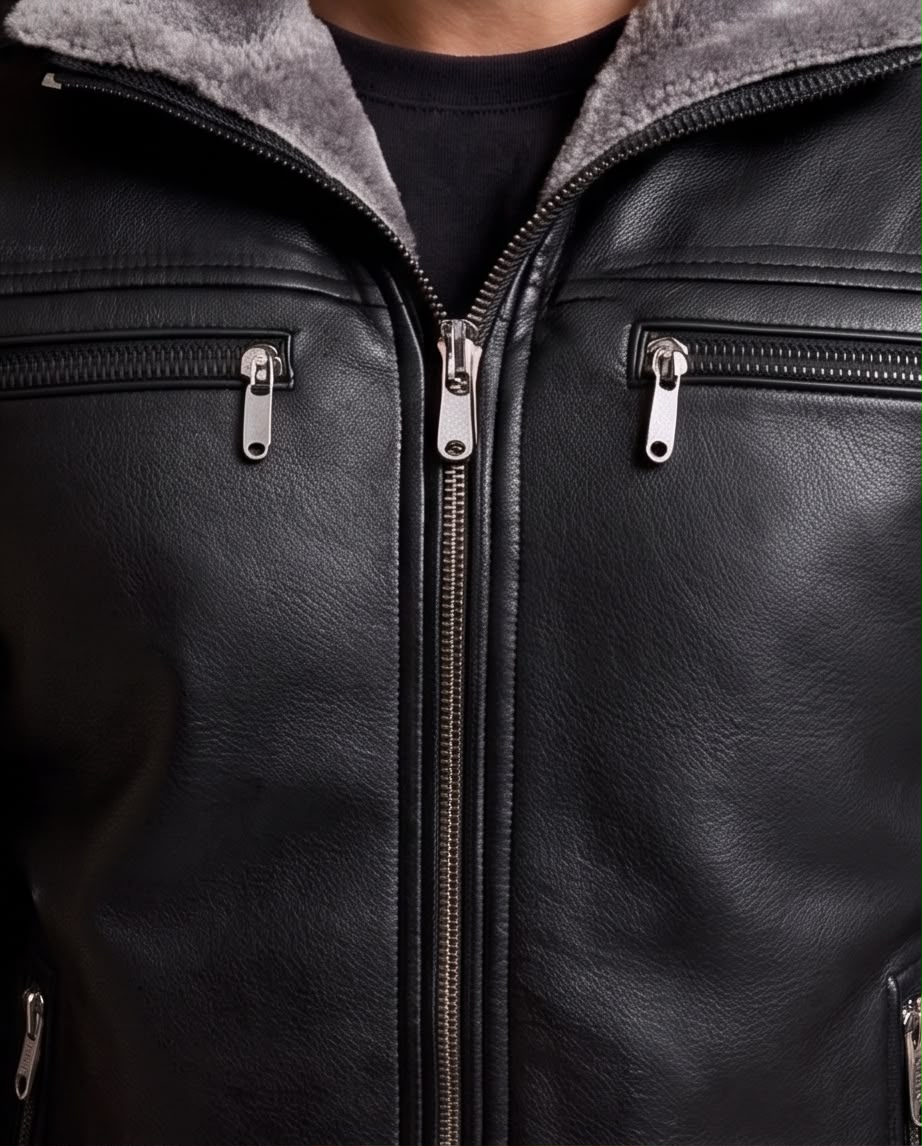 2H #209 Black Leather Jacket
