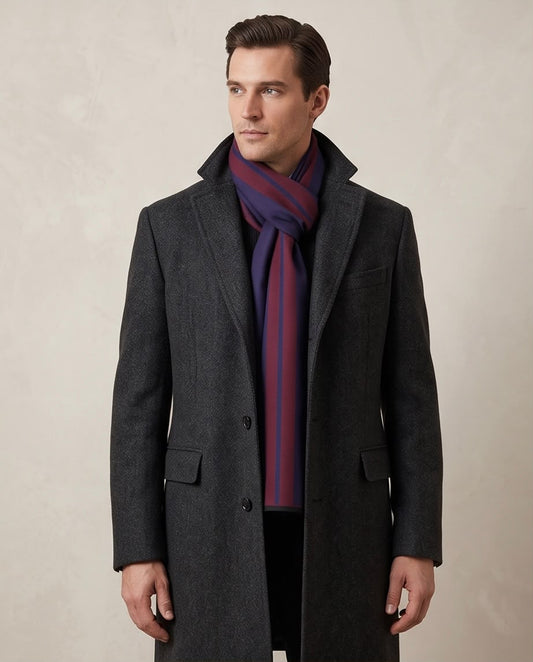 2H Navy/Red Scarf