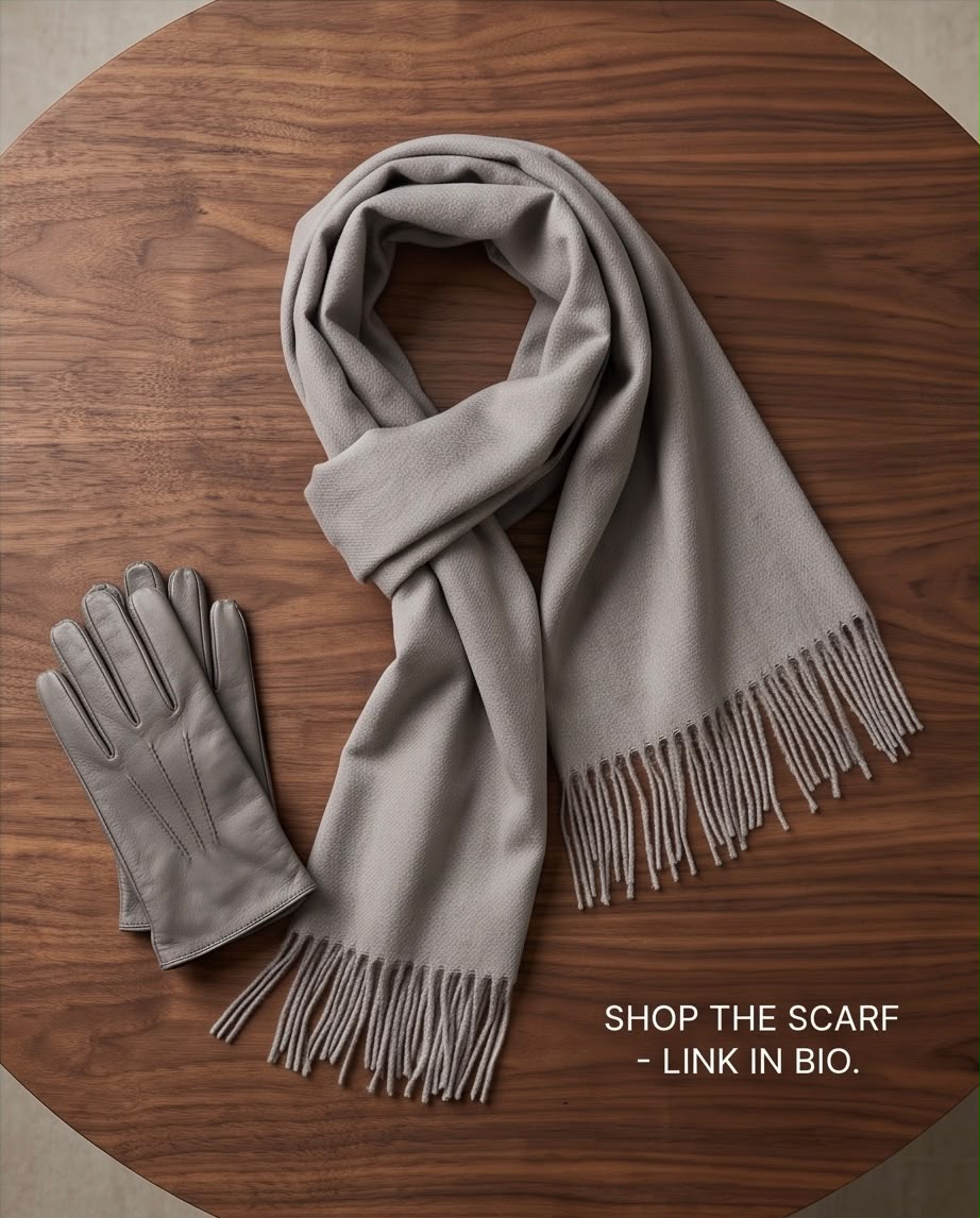 2H Light Gray Winter Scarf