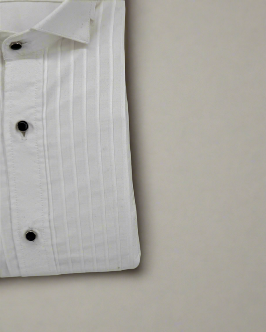 2H White Classic Shirt With Black Stainless Steel Button