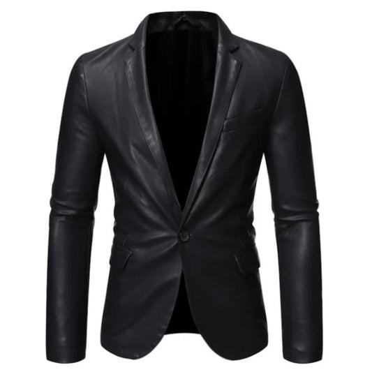2H #611 Black Leather Casual Jacket
