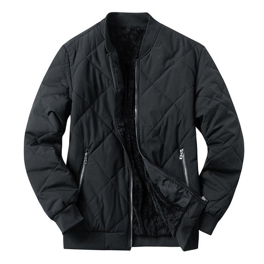 2H Black Bomber Warm Thick inside fur Casual Jacket