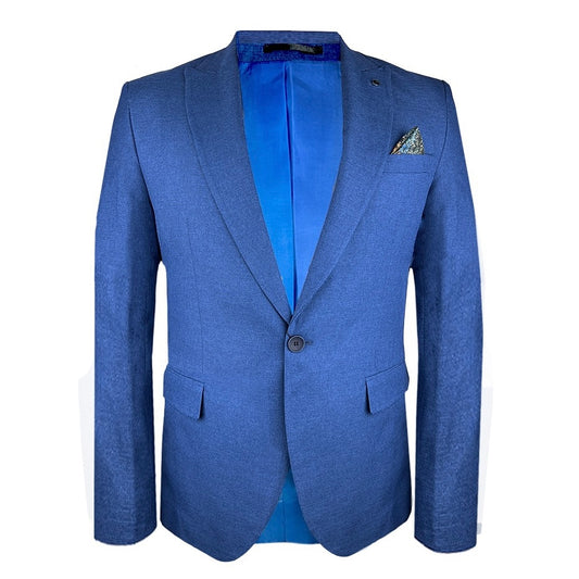2H Blue Summer One Button Blazer