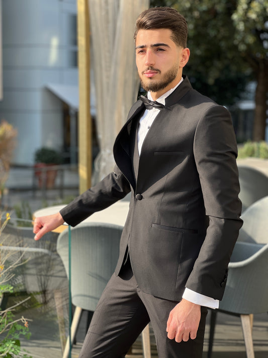2H Black Wedding Suit 2 Pieces