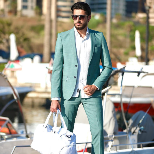 2H Green Casual Suit