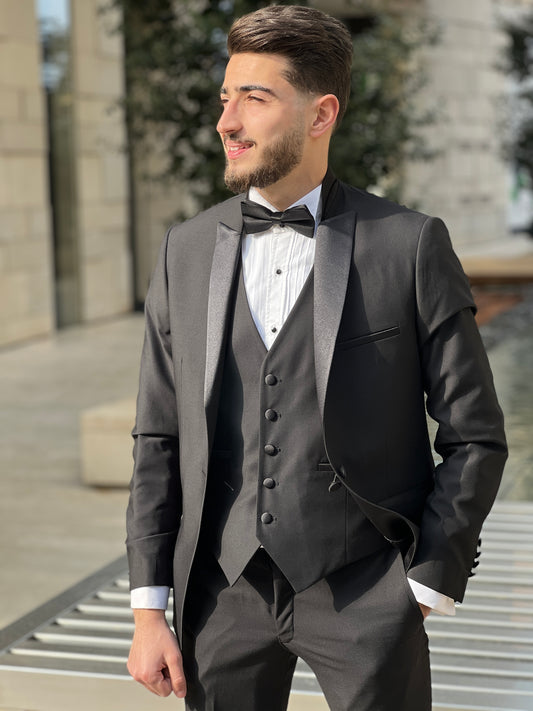 2H Black Wedding Suit 2 Pieces