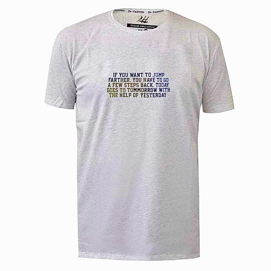 SALE! 2H #88161 Light Gray Printed T-shirt