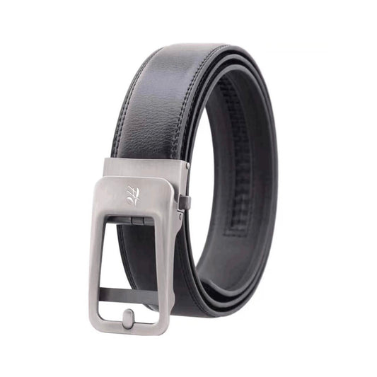 2H Automatic Sliding Buckle Genuine Leather Black Belt For Men