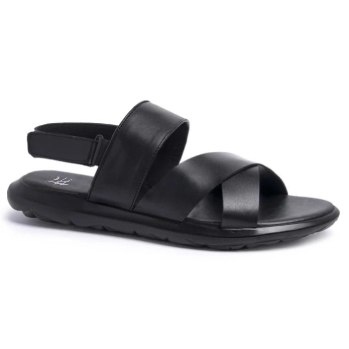 2H G10-23-1 Black Leather Sandals