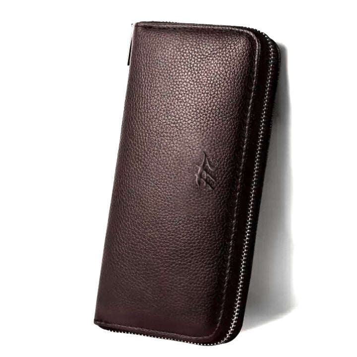 2H Brown Leather Unisex long wallet