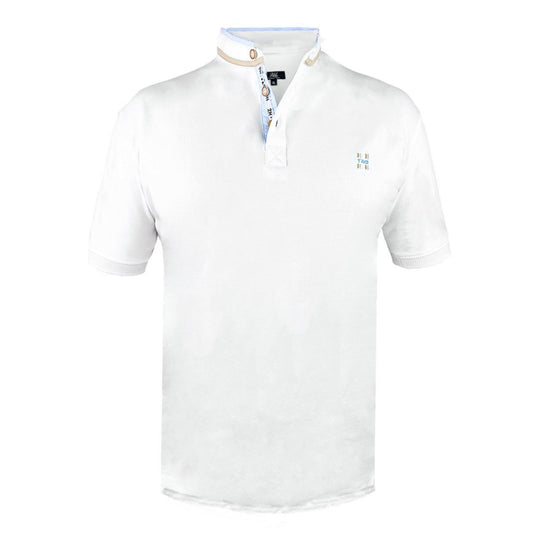 2H #77041 White Stand Up Collar T-shirt