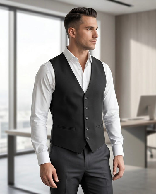 2H Black Embossed Vest