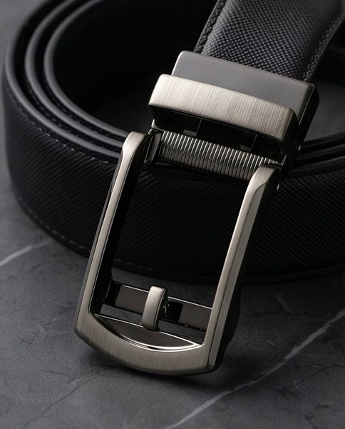 2H Automatic Sliding Buckle Leather Black
