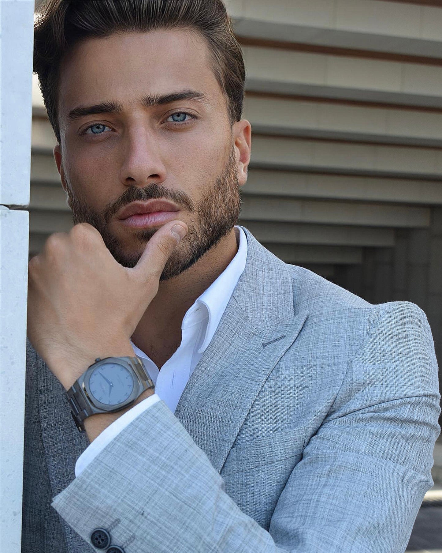 2H #1491-6 Light Gray Casual Suit