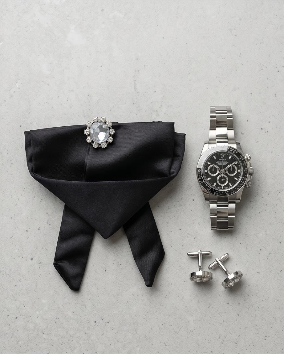 2H Black Bow Tie