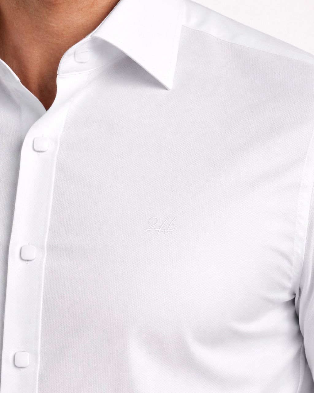 2H Snap Shirt Embossed Full Lycra Regular Fit