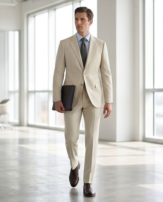 2H #002-1011-12 Light Beige Formal suit