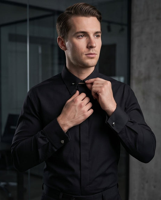 2H Black Classic Shirt With Pin