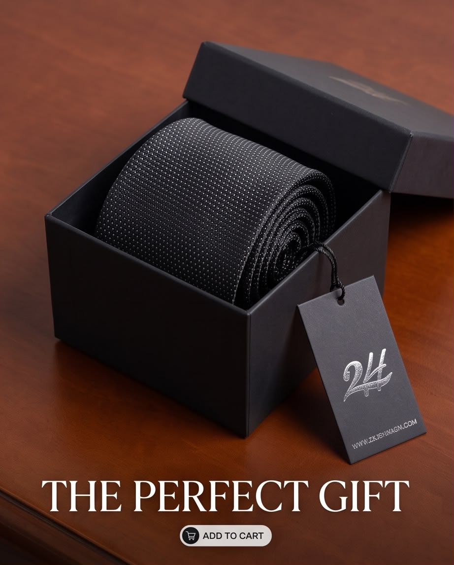 2H Black Necktie