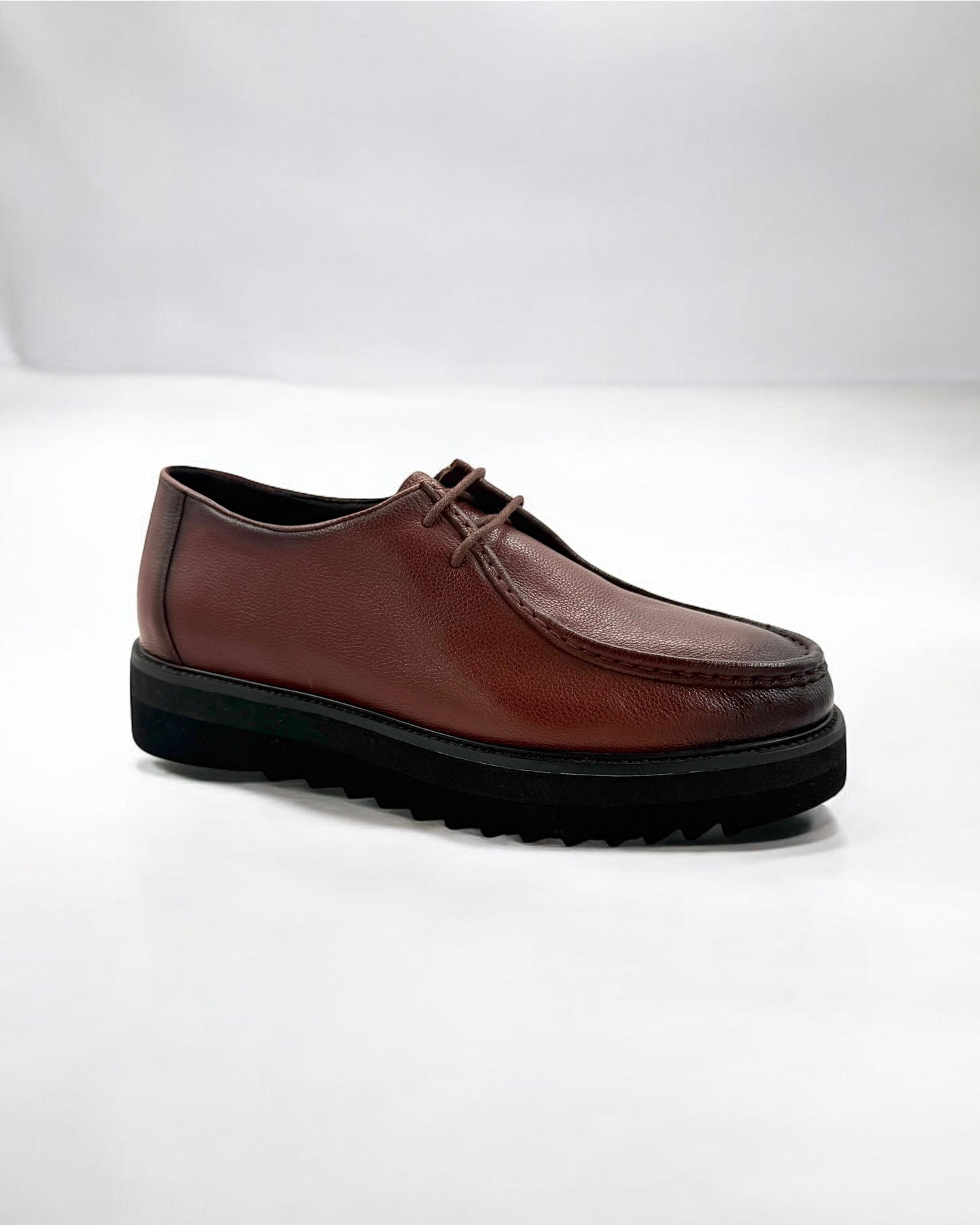 2H #S8018-103 Genuine Leather Brown Casual Shoes