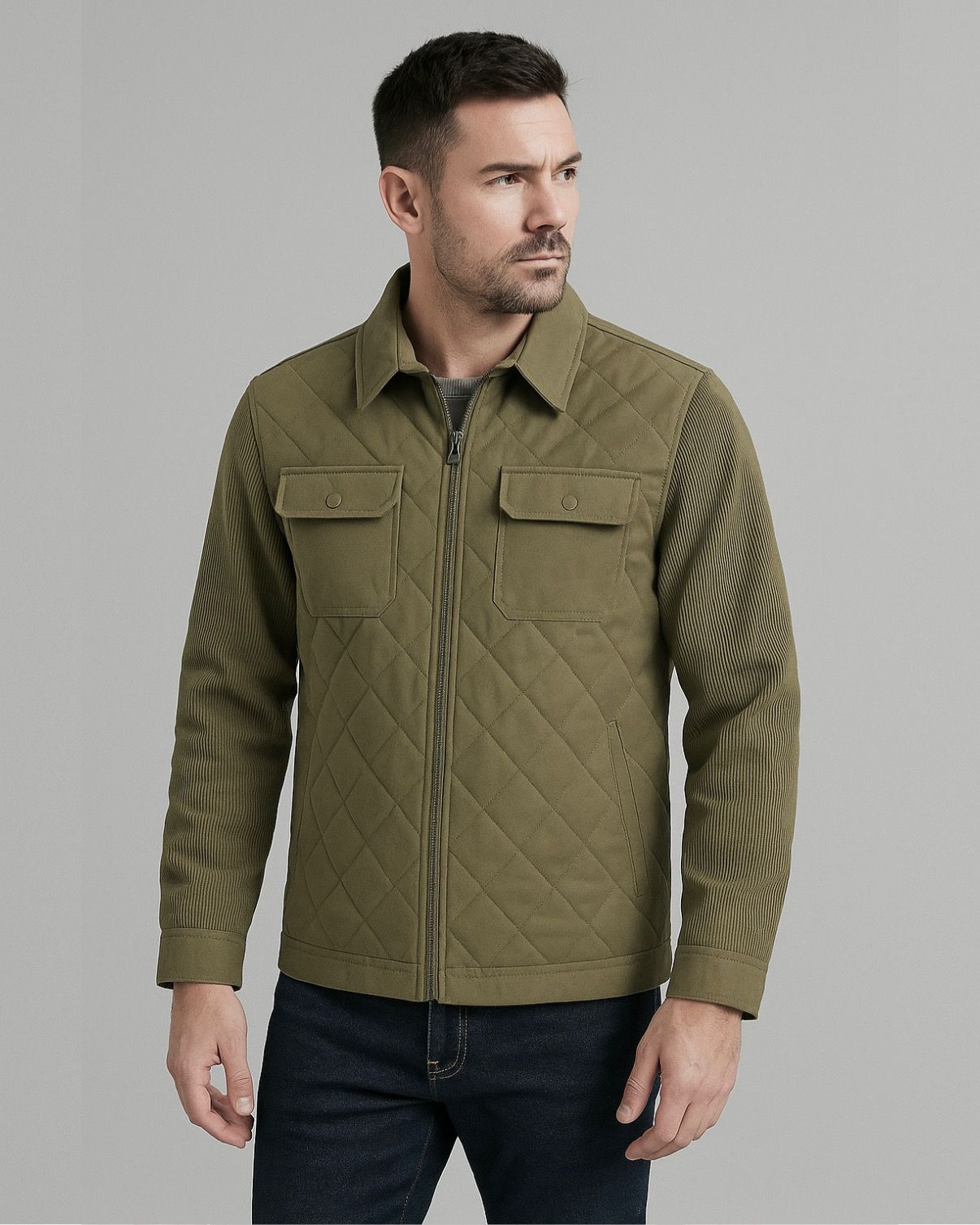 2H #88210 Khaki Casual Jacket
